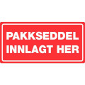 Etikett "Pakkseddel innlagt " 55x110mm