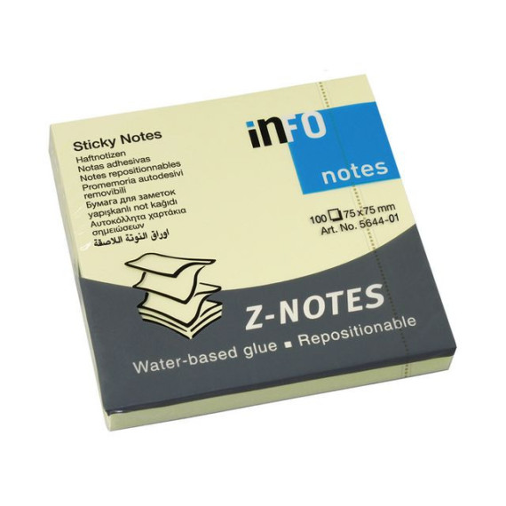 Notatblokk INFO Z-N 75x75mm gul