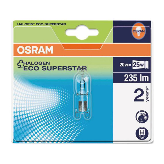 Lyspære OSRAM halopin 20W G9