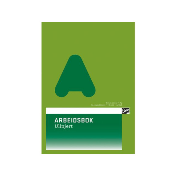 Arbeidsbok A4 80g ulinjert