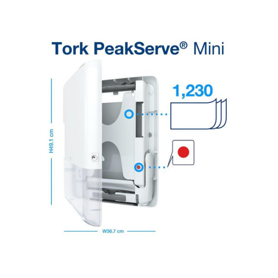 Dispenser TORK PeakServe® Mini H5 hvit