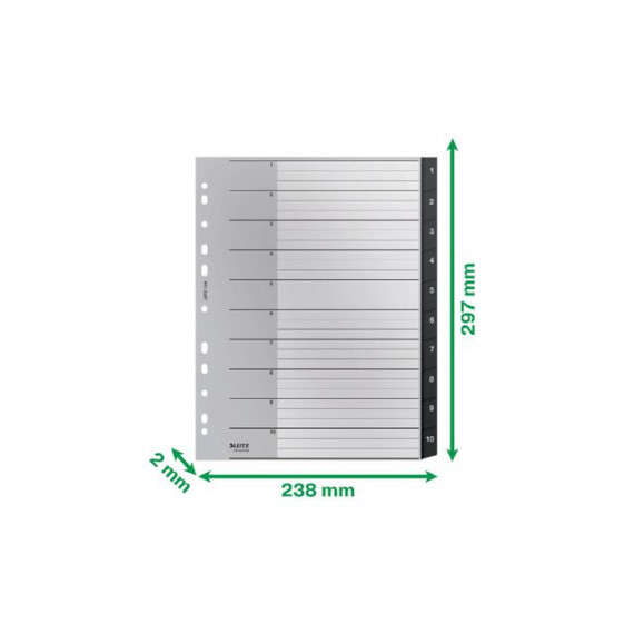 Register LEITZ Recycle 1-10 A4 PP