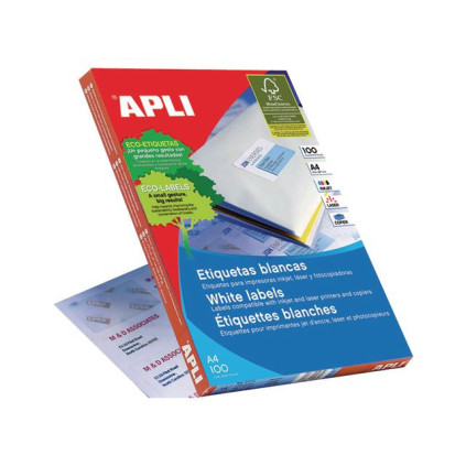 Etikett APLI 70,0x35,0 hvit (2400)