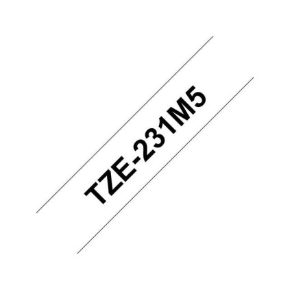 Tape BROTHER TZE231M5 12mm sort/hvit (5)