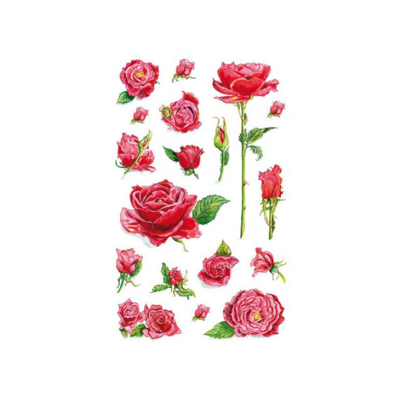 Etikett AVERY dekor røde roser (3)