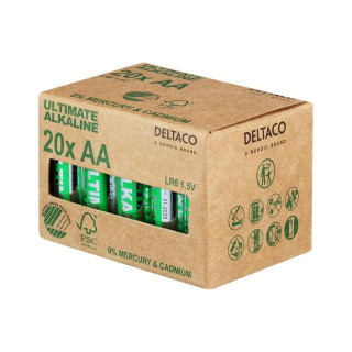 Batteri DELTACO Alkaline AA/LR6 (20)