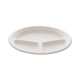 Tallerken bagasse 26cm 3rom hvit (50)