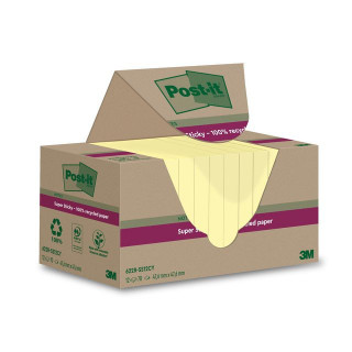 Notatblokk POST-IT Resirk 48x48 gul (12)