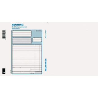 Regning EMO A5 selvkopi. 3x50 sett num