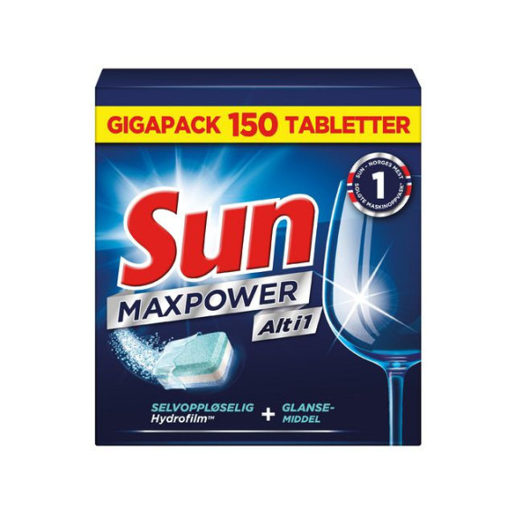 Maskinoppvask SUN Alt i 1 MaxPower (150)
