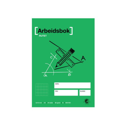 Arbeidsbok A4 80g 5x10 rutet