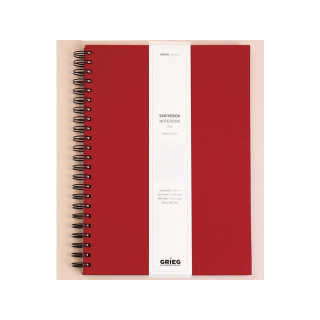 Spiralbok GRIEG A4 100g 160s linjer rød