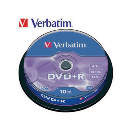 DVD+R VERBATIM 4.7GB 16X spindle (10)