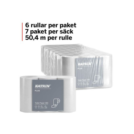 Toalettpapir KATRIN Plus 360 2L 50m(6)