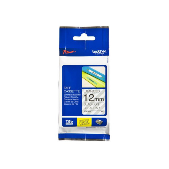 Tape BROTHER TZe-131 12mmx8m sort/klar