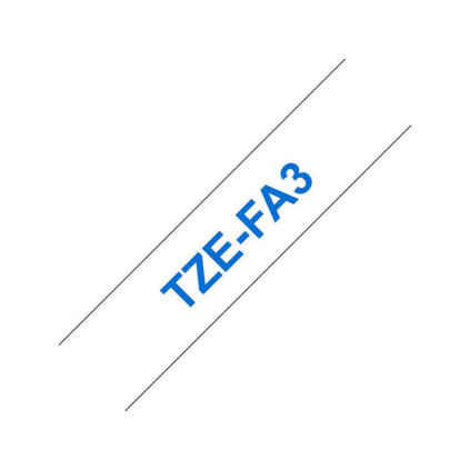 Tape BROTHER TZe-FA3 12mmx3m blå/hvit