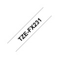 Tape BROTHER TZe-FX231 12mmx8m sort/hvit
