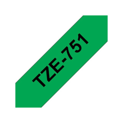 Tape BROTHER TZe-751 24mmx8m sort/grønn