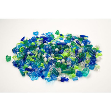 Plastperler mix blå/grønn (1000)