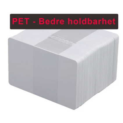 Plastkort - Hvit PET 0,76 mm (100)