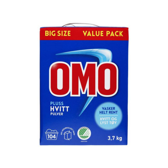 Tøyvask OMO Pluss Hvitt 3,7kg