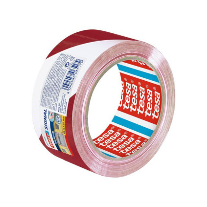Tape TESA Prem PVC gulv/varsel rød/hvit