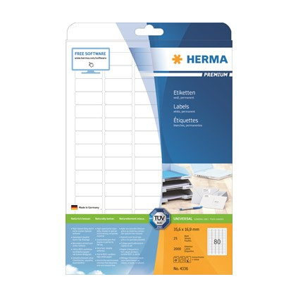 Etikett HERMA premium A4 35,6x16,9(2000)