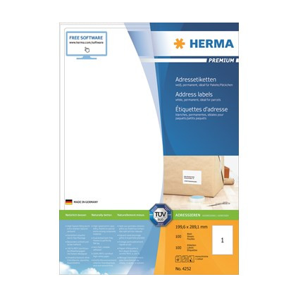 Etikett HERMA adr A4 199,6x289,1mm (100)