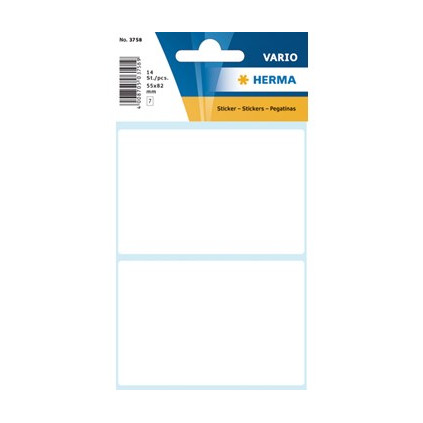 Etikett HERMA manuell 55x82mm hvit (14) (10pk)