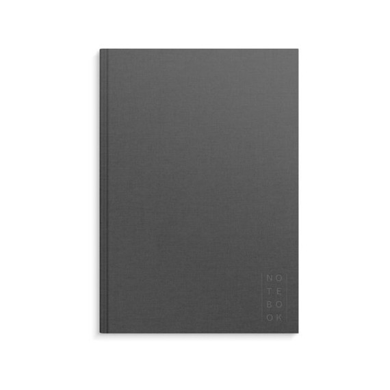 Skrivebok BURDE A4 linjer mørk grå