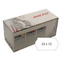 Prisetikett METO permanent 22x12mm hvit (7rl/1500)