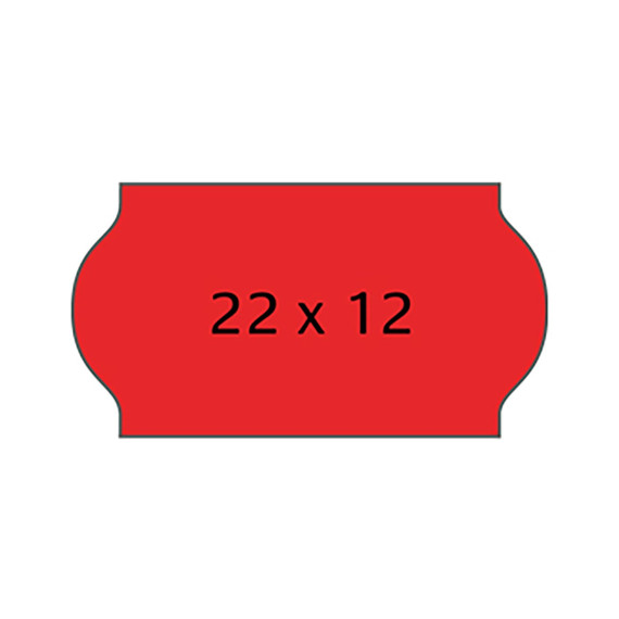 Prisetikett METO permanent 22x12mm rød (7rl/1500)