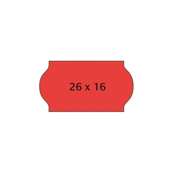 Prisetikett METO permanent 26x16mm rød (6rl/1200)
