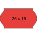 Prisetikett METO permanent 26x16mm rød (36rl/1200)