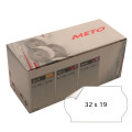Prisetikett METO permanent 32x19mm hvit (5rl/1000)