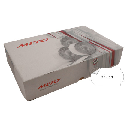 Prisetikett METO avtagbar 32x19mm hvit (30rl/1000)