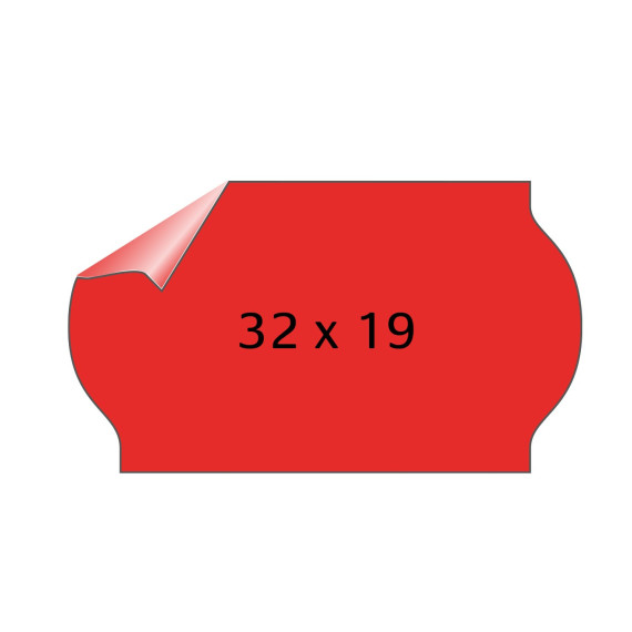Prisetikett METO avtagbar 32x19mm rød (30rl/1000)