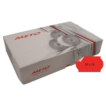 Prisetikett METO avtagbar 32x19mm rød (30rl/1000)
