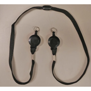 Lanyard - Cardkeep, svart 10 mm, 80 cm lengde, 2x Minijojo m/nøkkelring
