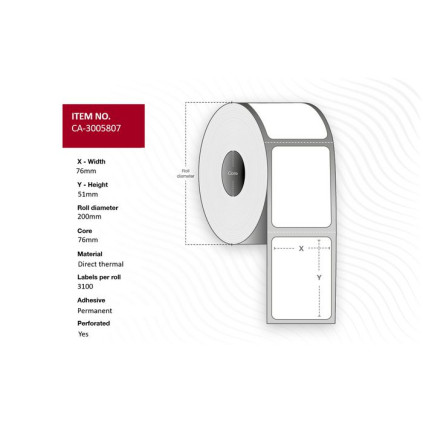 Termo etikett 76x51mm (3100)