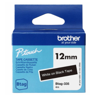 Tape BROTHER BTAG335 12mmx4m hvit/sort