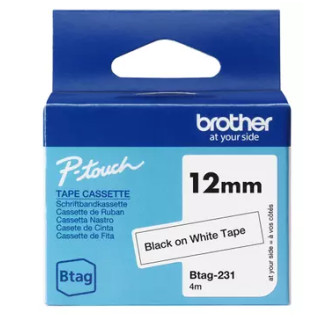 Tape BROTHER BTAG231 12mmx4m sort/hvit