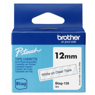 Tape BROTHER BTAG135 12mmx4m hvit/klar