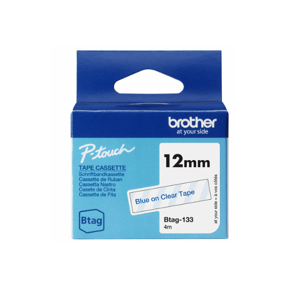 Tape BROTHER BTAG133 12mmx4m blå/klar