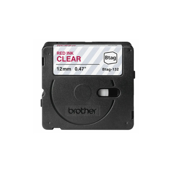 Tape BROTHER BTAG132 12mmx4m rød/klar