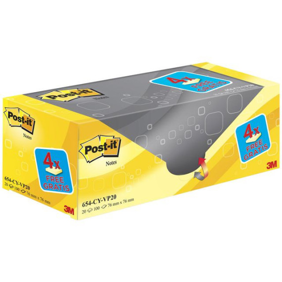 Notatblokk POST-IT 76x76 gul (20)